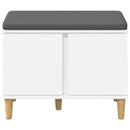 vidaXL Előtér pad párnával Fehér 60 x 38 x 46 cm Műanyag Fa és Szövet