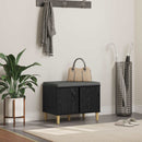 vidaXL Előtér pad Fekete Tölgy 60 x 38 x 46 cm Műanyag Fa és Szövet