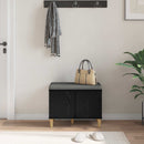 vidaXL Előtér pad Fekete Tölgy 60 x 38 x 46 cm Műanyag Fa és Szövet