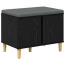 vidaXL Előtér pad Fekete Tölgy 60 x 38 x 46 cm Műanyag Fa és Szövet
