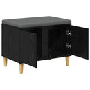vidaXL Előtér pad Fekete Tölgy 60 x 38 x 46 cm Műanyag Fa és Szövet