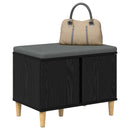 vidaXL Előtér pad Fekete Tölgy 60 x 38 x 46 cm Műanyag Fa és Szövet