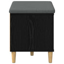 vidaXL Előtér pad Fekete Tölgy 60 x 38 x 46 cm Műanyag Fa és Szövet