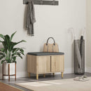 vidaXL Előtér pad Sonoma tölgy 60 x 38 x 46 cm Műanyag Fa és Szövet