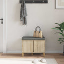 vidaXL Előtér pad Sonoma tölgy 60 x 38 x 46 cm Műanyag Fa és Szövet
