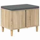 vidaXL Előtér pad Sonoma tölgy 60 x 38 x 46 cm Műanyag Fa és Szövet
