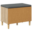 vidaXL Előtér pad Sonoma tölgy 60 x 38 x 46 cm Műanyag Fa és Szövet