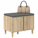 vidaXL Előtér pad Sonoma tölgy 60 x 38 x 46 cm Műanyag Fa és Szövet