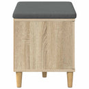 vidaXL Előtér pad Sonoma tölgy 60 x 38 x 46 cm Műanyag Fa és Szövet