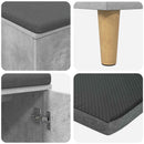 vidaXL Előtér pad Beton Szürke 60 x 38 x 46 cm Műanyag Fa és Szövet