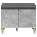 vidaXL Előtér pad Beton Szürke 60 x 38 x 46 cm Műanyag Fa és Szövet