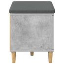 vidaXL Előtér pad Beton Szürke 60 x 38 x 46 cm Műanyag Fa és Szövet