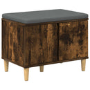 vidaXL Előtér pad Füstölt Tölgy 60 x 38 x 46 cm Műanyag Fa és Szövet
