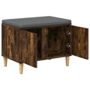 vidaXL Előtér pad Füstölt Tölgy 60 x 38 x 46 cm Műanyag Fa és Szövet