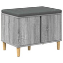 vidaXL Előtér pad Szürke Sonoma 60 x 38 x 46 cm Műanyag Fa és Szövet