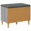 vidaXL Előtér pad Szürke Sonoma 60 x 38 x 46 cm Műanyag Fa és Szövet
