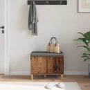 vidaXL Előtér pad ajtóval Öreg fa 60 x 38 x 46 cm Műanyag Fa és Szövet