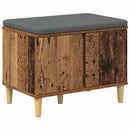vidaXL Előtér pad ajtóval Öreg fa 60 x 38 x 46 cm Műanyag Fa és Szövet