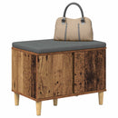 vidaXL Előtér pad ajtóval Öreg fa 60 x 38 x 46 cm Műanyag Fa és Szövet
