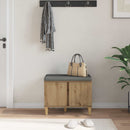 vidaXL Előtér pad Kézműves Tölgy 60 x 38 x 46 cm Műanyag Fa és Szövet