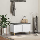 vidaXL Előtér pad párnával Fehér 80 x 38 x 46 cm Műanyag Fa és Szövet