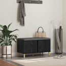 vidaXL Előtér pad Fekete Tölgy 80 x 38 x 46 cm Műanyag Fa és Szövet