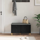 vidaXL Előtér pad Fekete Tölgy 80 x 38 x 46 cm Műanyag Fa és Szövet