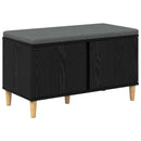 vidaXL Előtér pad Fekete Tölgy 80 x 38 x 46 cm Műanyag Fa és Szövet