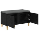 vidaXL Előtér pad Fekete Tölgy 80 x 38 x 46 cm Műanyag Fa és Szövet