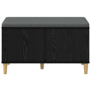 vidaXL Előtér pad Fekete Tölgy 80 x 38 x 46 cm Műanyag Fa és Szövet