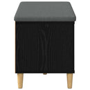 vidaXL Előtér pad Fekete Tölgy 80 x 38 x 46 cm Műanyag Fa és Szövet