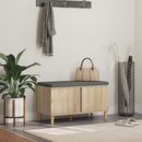 vidaXL Előtér pad Sonoma tölgy 80 x 38 x 46 cm Műanyag Fa és Szövet