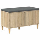 vidaXL Előtér pad Sonoma tölgy 80 x 38 x 46 cm Műanyag Fa és Szövet