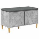 vidaXL Előtér pad Beton Szürke 80 x 38 x 46 cm Műanyag Fa és Szövet