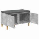 vidaXL Előtér pad Beton Szürke 80 x 38 x 46 cm Műanyag Fa és Szövet