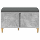 vidaXL Előtér pad Beton Szürke 80 x 38 x 46 cm Műanyag Fa és Szövet