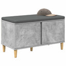 vidaXL Előtér pad Beton Szürke 80 x 38 x 46 cm Műanyag Fa és Szövet