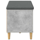 vidaXL Előtér pad Beton Szürke 80 x 38 x 46 cm Műanyag Fa és Szövet