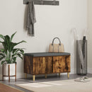 vidaXL Előtér pad Füstölt Tölgy 80 x 38 x 46 cm Műanyag Fa és Szövet