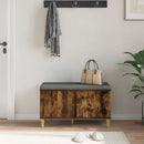 vidaXL Előtér pad Füstölt Tölgy 80 x 38 x 46 cm Műanyag Fa és Szövet