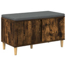 vidaXL Előtér pad Füstölt Tölgy 80 x 38 x 46 cm Műanyag Fa és Szövet
