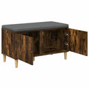 vidaXL Előtér pad Füstölt Tölgy 80 x 38 x 46 cm Műanyag Fa és Szövet