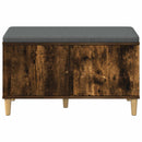 vidaXL Előtér pad Füstölt Tölgy 80 x 38 x 46 cm Műanyag Fa és Szövet