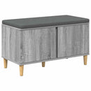 vidaXL Előtér pad Szürke Sonoma 80 x 38 x 46 cm Műanyag Fa és Szövet