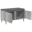 vidaXL Előtér pad Szürke Sonoma 80 x 38 x 46 cm Műanyag Fa és Szövet