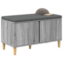 vidaXL Előtér pad Szürke Sonoma 80 x 38 x 46 cm Műanyag Fa és Szövet
