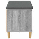 vidaXL Előtér pad Szürke Sonoma 80 x 38 x 46 cm Műanyag Fa és Szövet