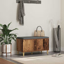 vidaXL Előtér pad ajtóval Öreg fa 80 x 38 x 46 cm Műanyag Fa és Szövet