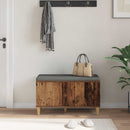 vidaXL Előtér pad ajtóval Öreg fa 80 x 38 x 46 cm Műanyag Fa és Szövet