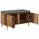 vidaXL Előtér pad ajtóval Öreg fa 80 x 38 x 46 cm Műanyag Fa és Szövet